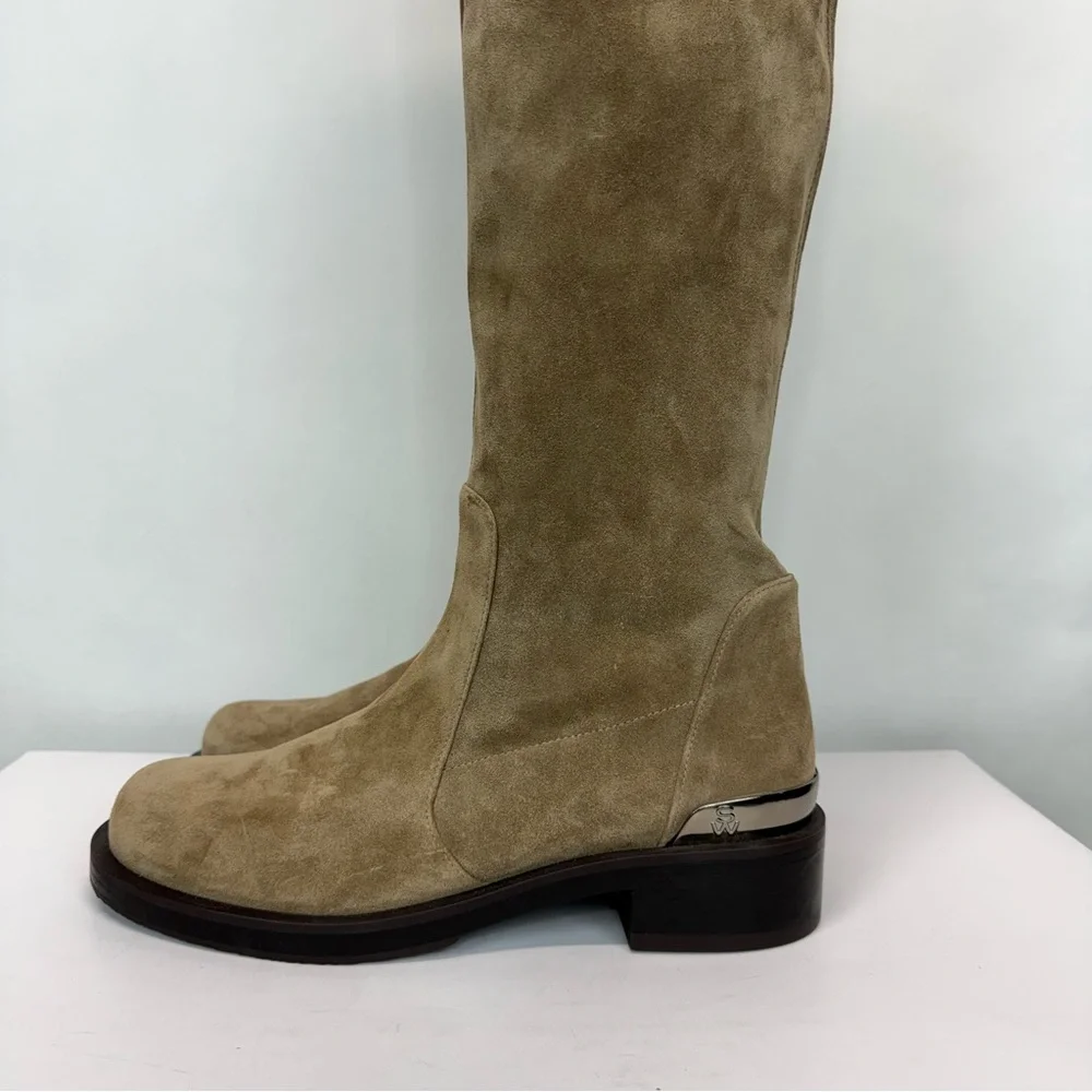 New Stuart Weitzman Mercer Bold Suede Knee Boots Sz 7.5